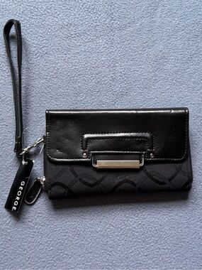 George Black Wristlet Wallet with Silver Accent